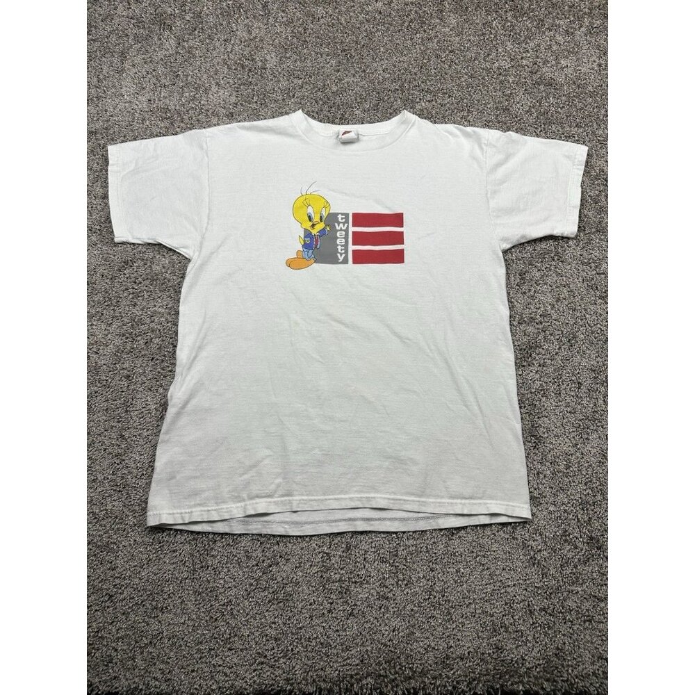 Tweety Looney Tunes Shirt M White Graphic Tee Vintage 1998